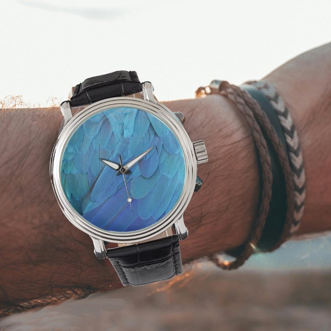Jag är blå - Macaw-fjädrar Armbandsur (Skapare uppladdad)