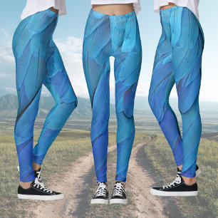 Jag är blå - Macaw-fjädrar Leggings