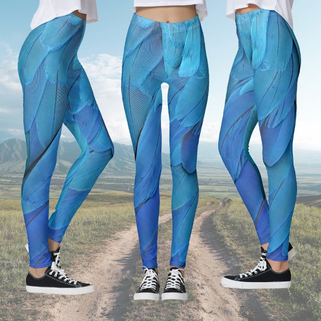 Jag är blå - Macaw-fjädrar Leggings (Skapare uppladdad)