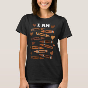 Jag är Black African American Teacher Kids Black T Shirt