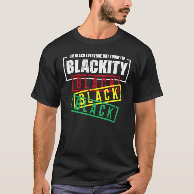 Jag är Black African Black Power T Shirt (Framsida)