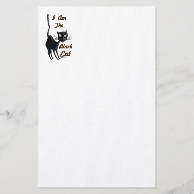 Jag är Black Cat Stationery Brevpapper (Framsida)
