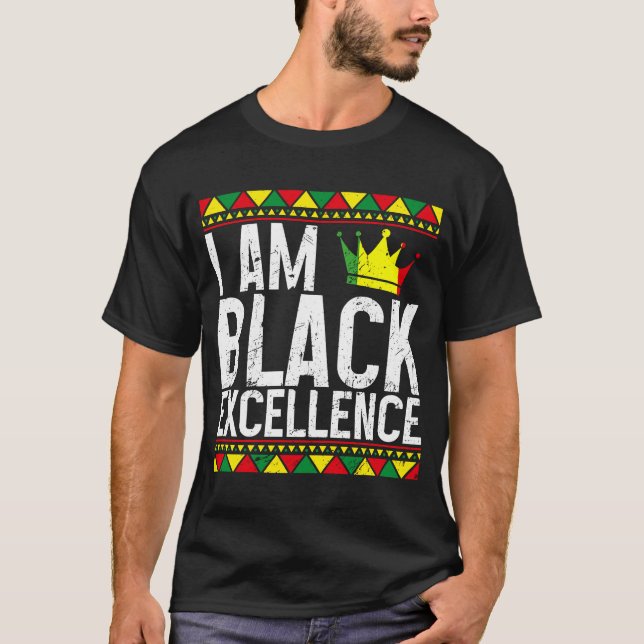 Jag är Black Excellel History Apparel Black Women  T Shirt (Framsida)