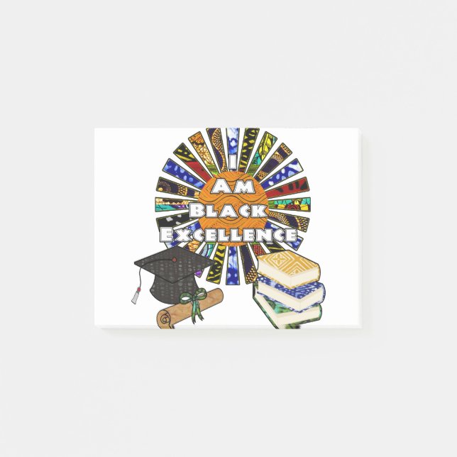 Jag är Black Excellence African Fabric Collage Post-it Block (Framsida)