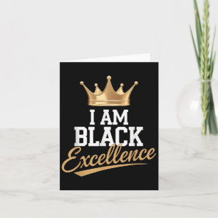 Jag är Black Excellence Black History Afro Motivat Kort