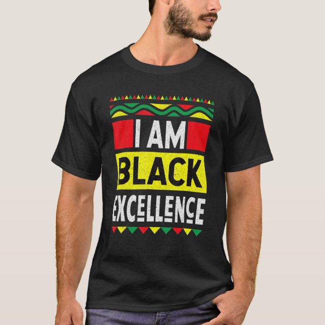 Jag är Black Excellence Black History Month Africa T Shirt (Framsida)