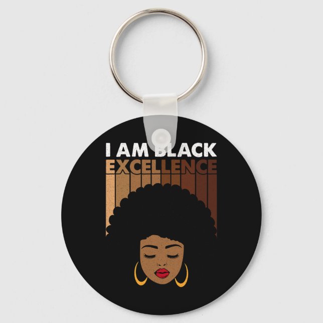 Jag är Black Excellence Juneteelfte firat Afro Bl Nyckelring (Framsida)