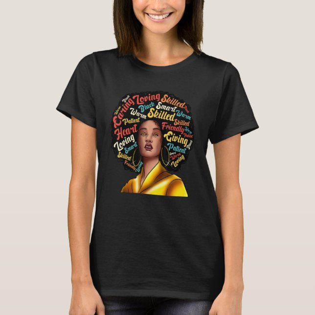 Jag är Black Excellence Strong Woman Black History T Shirt (Framsida)