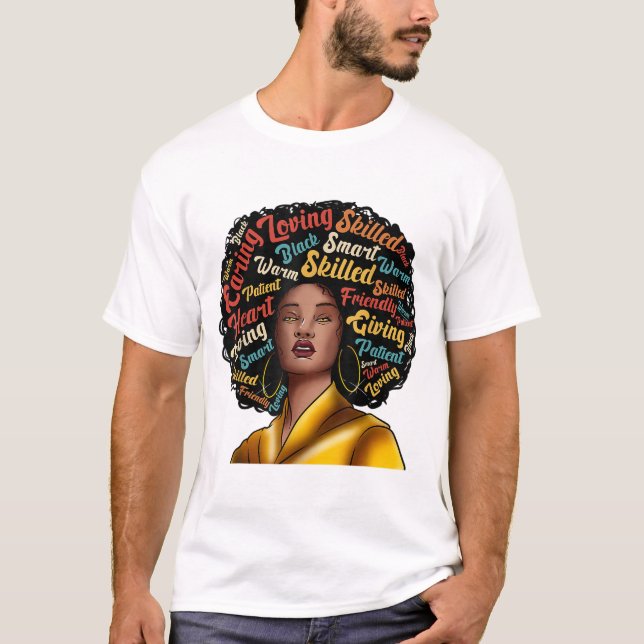 Jag är Black Excellence Strong Woman Black History T Shirt (Framsida)