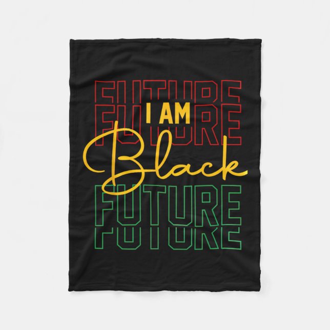 Jag är Black Future African American Black History Fleecefilt (Framsidan)