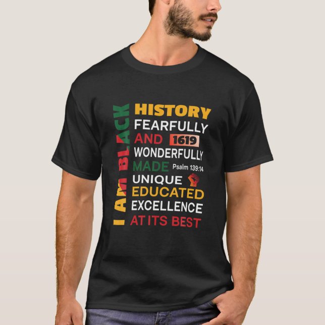 Jag är Black History 1619 Junth T Shirt (Framsida)