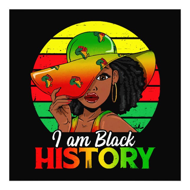 Jag är Black History African America Fototryck (Framsidan)