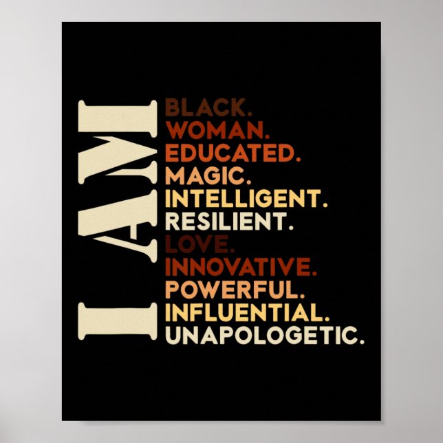 Jag är Black History African American Black Histor Poster (Framsidan)