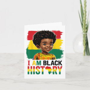 Jag är Black History Afro Boy Little Melanin Princ Kort