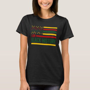 Jag är Black History American Flagga BHM Pride Afr T Shirt
