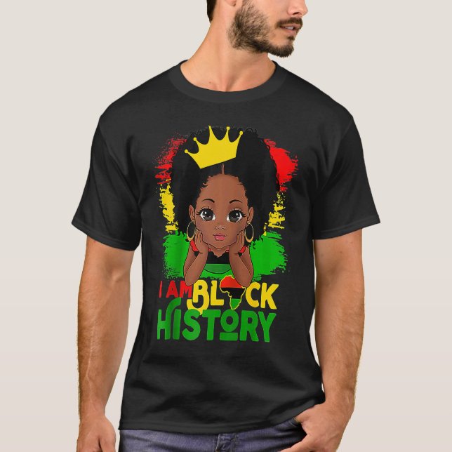 Jag är Black History BHM Black Pride Black Melanin T Shirt (Framsida)