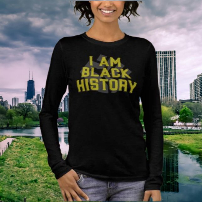 Jag är Black History - Black Fist Långärmad T Shirt (Skapare uppladdad)