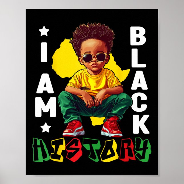 Jag är Black History Black Kung Sungles Kids Småba Poster (Framsidan)