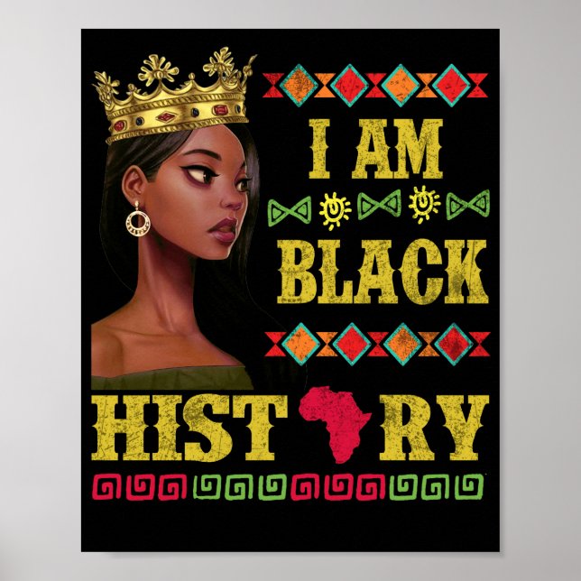 Jag är Black History Educated Black History Girls Poster (Framsidan)