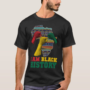 Jag är Black History Hand Fist BHM BLM Pride Afro T Shirt
