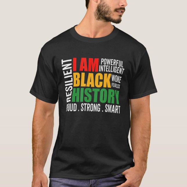 Jag är Black History History MonAfrican T Shirt (Framsida)