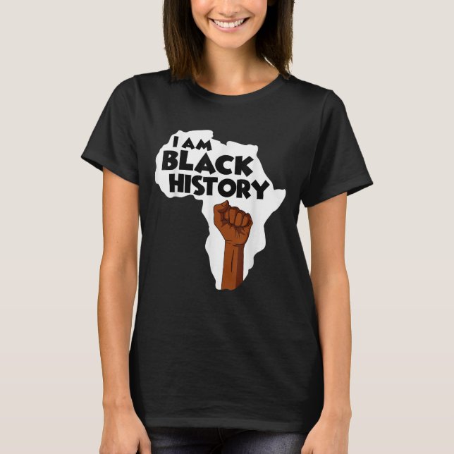 Jag är Black History History Month Afro Americ T Shirt (Framsida)