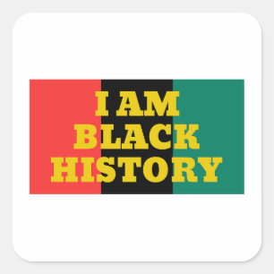 Jag är Black History i Guld Fyrkantigt Klistermärke
