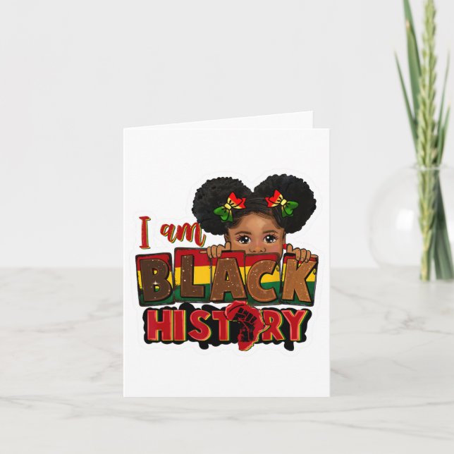 Jag är Black History Junetelfte Black Melanin Kid  Kort (Framsida)