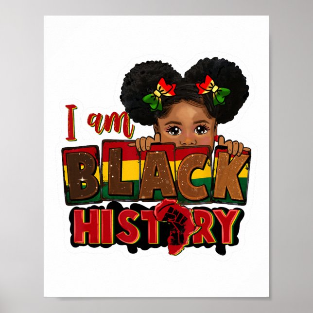 Jag är Black History Junetelfte Black Melanin Kid  Poster (Framsidan)