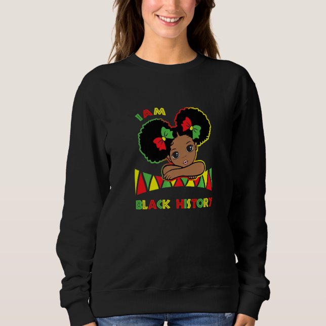 Jag är Black History Little Girl Afro Kärlek Afric T Shirt (Framsida)