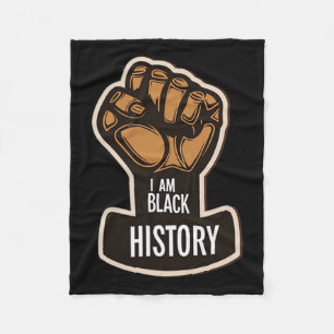 Jag är Black History Monde African Pride Black Fis Fleecefilt