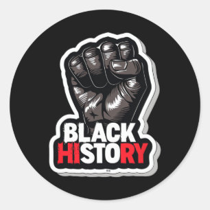 Jag är Black History Monde African Pride Black Fis Runt Klistermärke