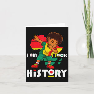 Jag är Black History Monds Kids Boys Afro African Kort