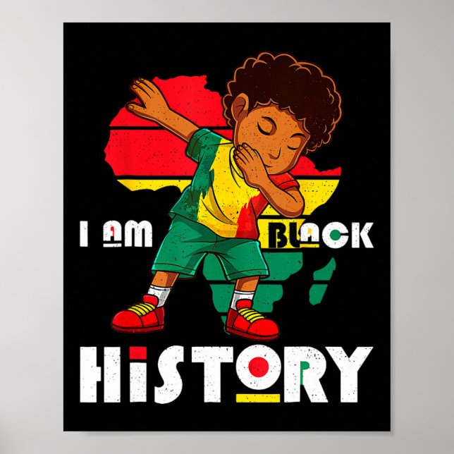 Jag är Black History Monds Kids Boys Afro African  Poster (Framsidan)