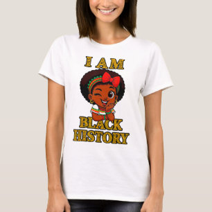 Jag är Black History Month 2026 Söt Afro Tjej Desi T Shirt