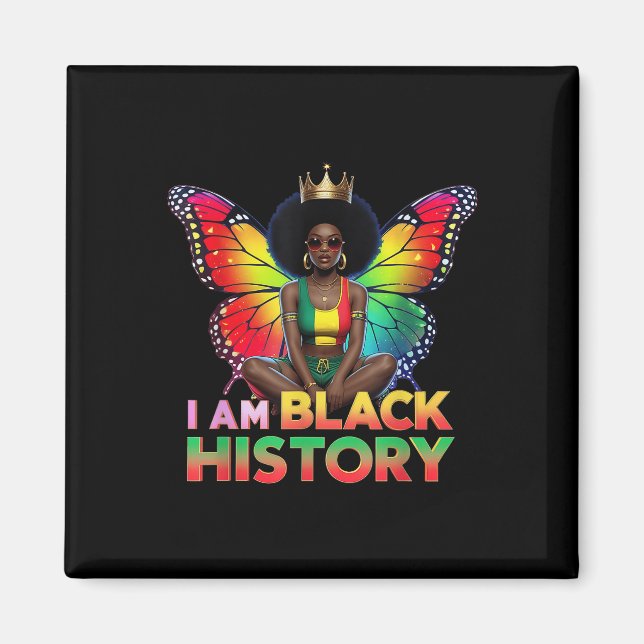 Jag är Black History Month African American Butter Magnet (Framsidan)