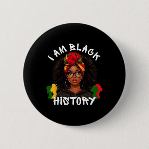 Jag är Black History Month African American Girls Knapp