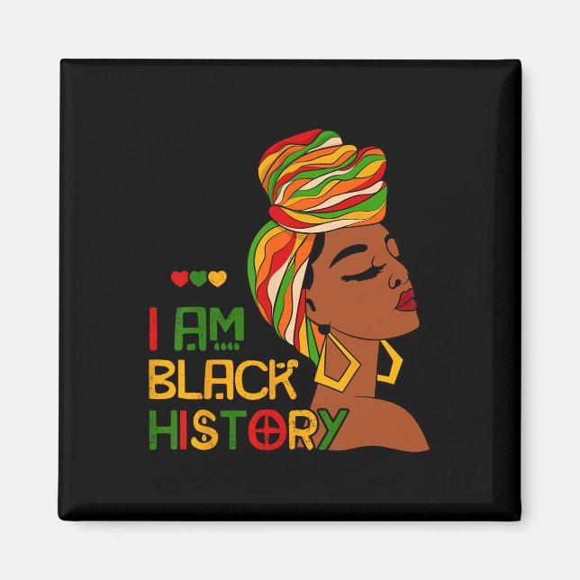 Jag är Black History Month African American Junete Magnet (Framsidan)