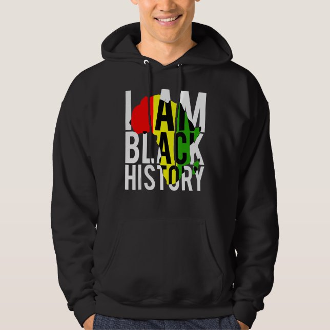 Jag är Black History Month African American Pride  Hoodie (Framsida)