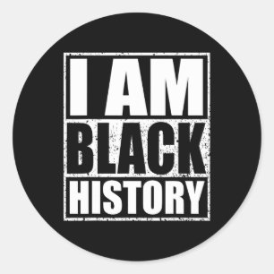 Jag är Black History Month African American Pride Runt Klistermärke