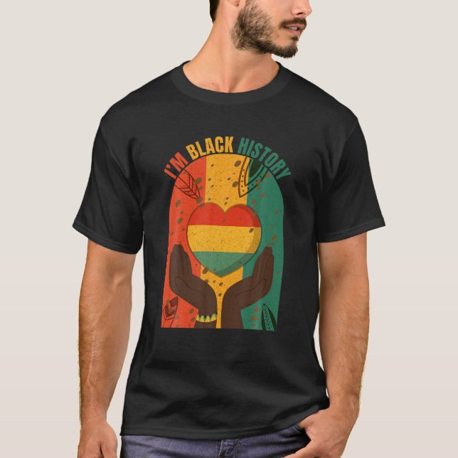 Jag är Black History Month African American Pride  T Shirt (Framsida)