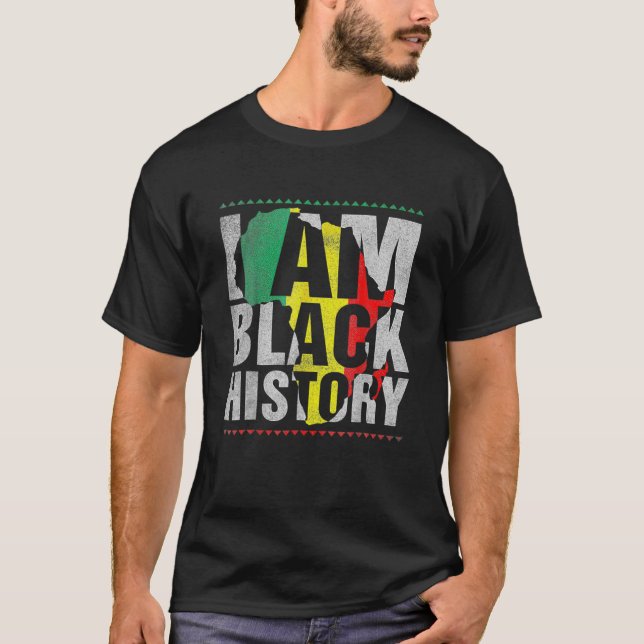 Jag är Black History Month African American Pride  T Shirt (Framsida)