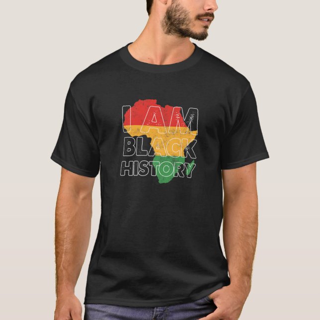 Jag är Black History Month African American Pride T Shirt (Framsida)