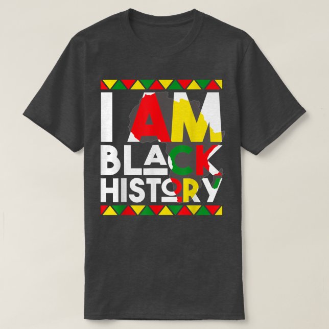 Jag är Black History Month African American Pride  T Shirt (Design framsida)
