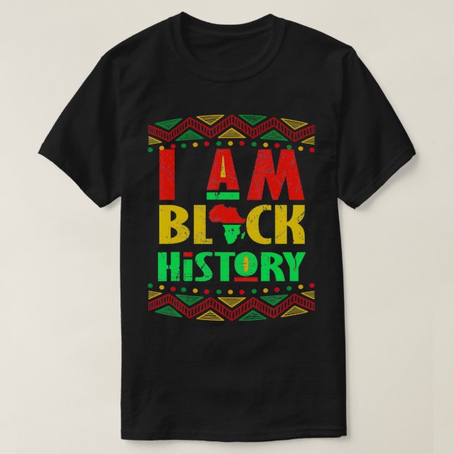 Jag är Black History Month African American Pride T Shirt (Design framsida)