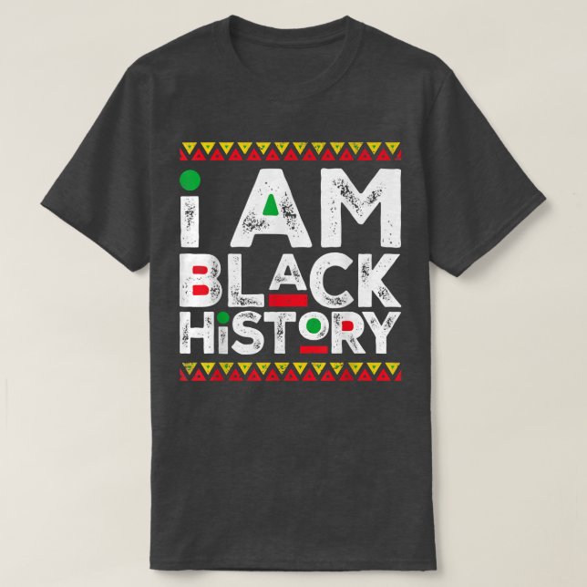 Jag är Black History Month African American Pride  T Shirt (Design framsida)