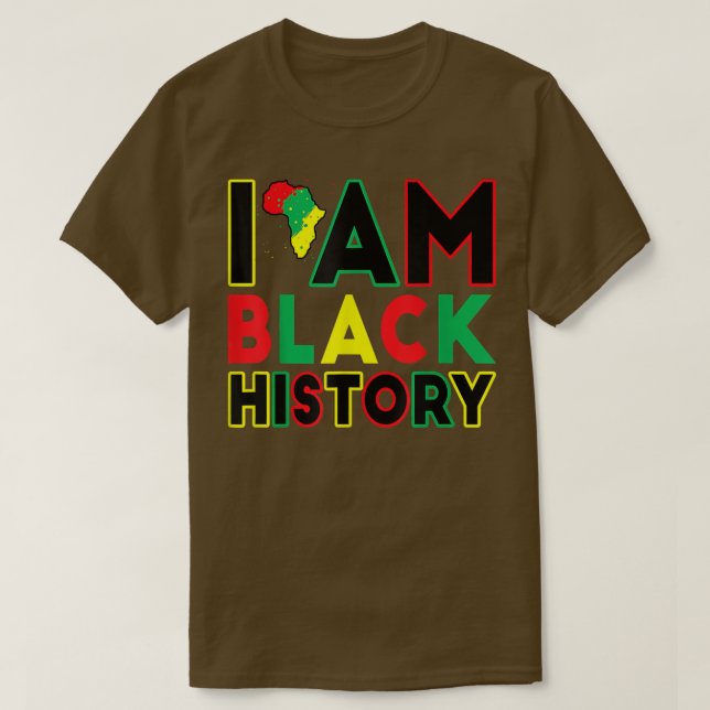 Jag är Black History Month African American Pride  T Shirt (Design framsida)