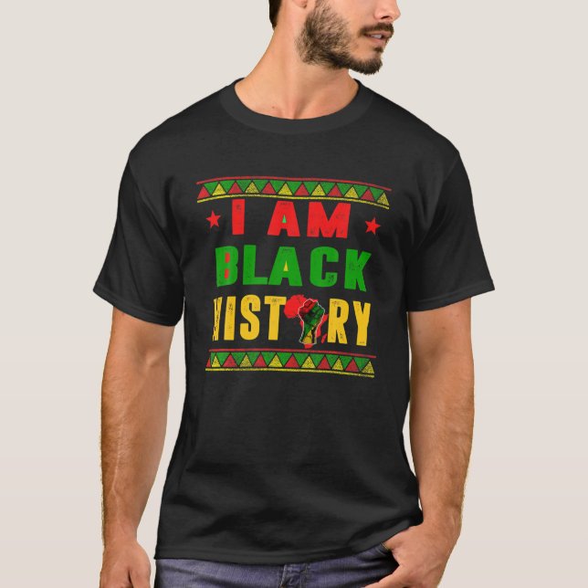 Jag är Black History Month African American Pride  T Shirt (Framsida)