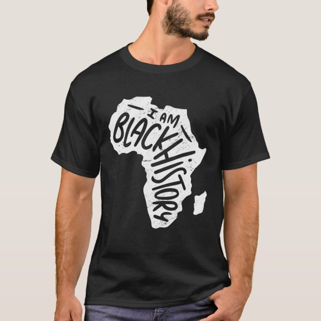 Jag är Black History Month African American Pride  T Shirt (Framsida)