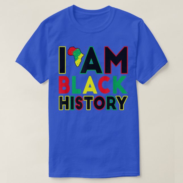Jag är Black History Month African American Pride  T Shirt (Design framsida)